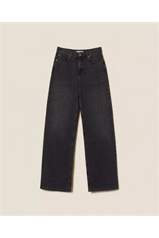Jeans da donna in denim nero Twinset | 252TT227101103