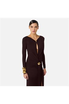 Abito da donna di colore Dark Chocolate Elisabetta Franchi | ABR1461E2EV9