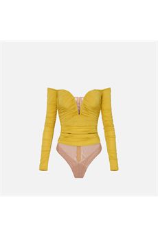 Body da donna di colore senape Elisabetta Franchi | BO01561E2EV4