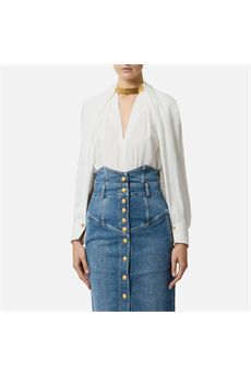 Camicia da donna di colore avorio Elisabetta Franchi | CA12961E2360