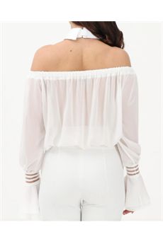 Blusa da donna di colore avorio Elisabetta Franchi | CA13561E2X88