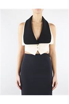 Gilet da donna di colore burro e nero Elisabetta Franchi | GL00161E2E84