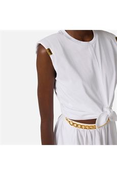 T-shirt da donna di colore bianco gesso Elisabetta Franchi | MA01161E2270