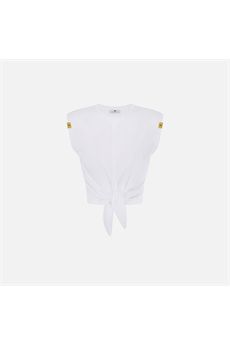 T-shirt da donna di colore bianco gesso Elisabetta Franchi | MA01161E2270