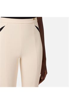Pantaloni da donna di colore burro e nero Elisabetta Franchi | PA15961E2E84