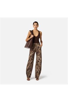 Pantaloni da donna di colore cacao Elisabetta Franchi | PJ31D61E2644