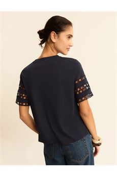 T-shirt da donna di colore blu notte Emme | EMMAPE002