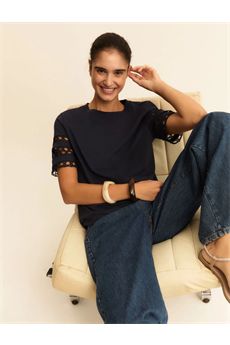 T-shirt da donna di colore blu notte Emme | EMMAPE002