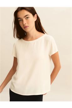 Blusa da donna di colore bianco lana