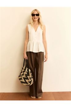 Top da donna di colore bianco
