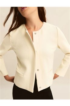 Giacca da donna di colore bianco lana Emme | EMMMOLI001