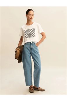 T-shirt da donna di colore bianco e blu Emme | EMMRACCONTO003