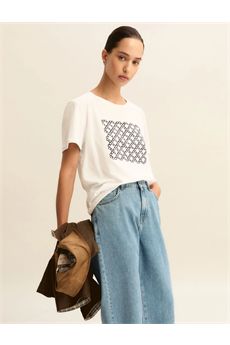 T-shirt da donna di colore bianco e blu Emme | EMMRACCONTO003