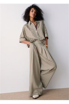 Pantaloni da donna di colore verde a righe Liu Jo Black | CA6089T553AP9641