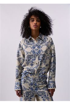 Camicia da donna di colore bianco e blu Liu Jo Black | CA6229TS555P9652