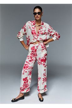 Pantaloni da donna di colore rosso e bianco Liu Jo Black | CA6254TS061P9626