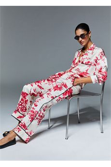 Pantaloni da donna di colore rosso e bianco Liu Jo Black | CA6254TS061P9626