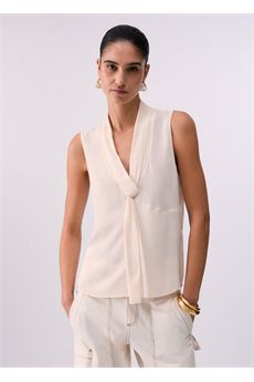 Top da donna di colore vaniglia Liu Jo Black | CA6284T2578P9644