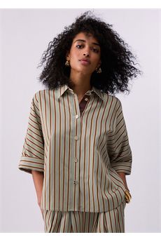 Camicia da donna di colore verde a righe Liu Jo Black | CA6351T553AP9641