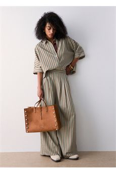 Camicia da donna di colore verde a righe Liu Jo Black | CA6351T553AP9641