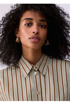 Camicia da donna di colore verde a righe Liu Jo Black | CA6351T553AP9641