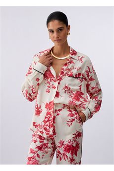 Camicia da donna di colore bianco e rosso Liu Jo Black | CA6366TS061P9626