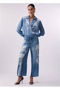 Pantaloni da donna di colore denim blu Liu.Jo Denim | UA6312T595879044