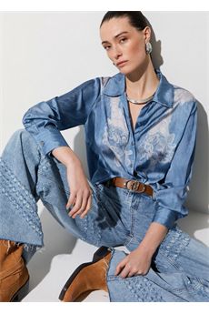 Camicia da donna in denim blu Liu.Jo Denim | UA6343T595879044