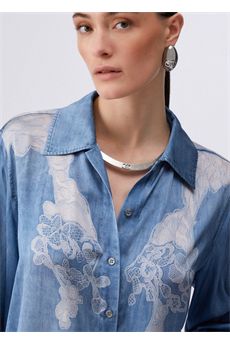 Camicia da donna in denim blu Liu.Jo Denim | UA6343T595879044