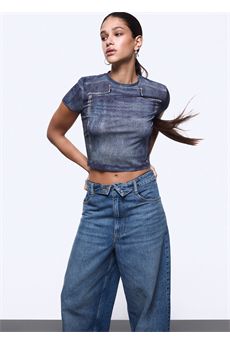 T-shirt da donna in denim blu Liu.Jo Denim | UA6502J1624L9680