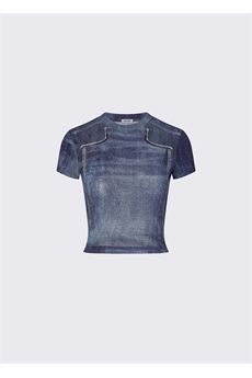 T-shirt da donna in denim blu Liu.Jo Denim | UA6502J1624L9680