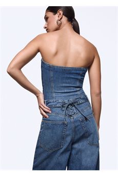 Top da donna in blu denim Liu.Jo Denim | UA6506D039979157