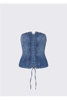 Top da donna in blu denim Liu.Jo Denim | UA6506D039979157