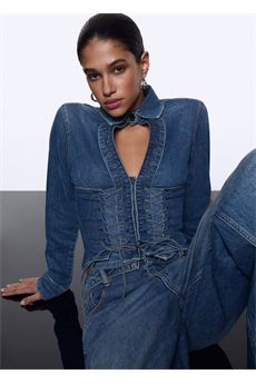 Camicia da donna in blu denim Liu.Jo Denim | UA6507D039979157