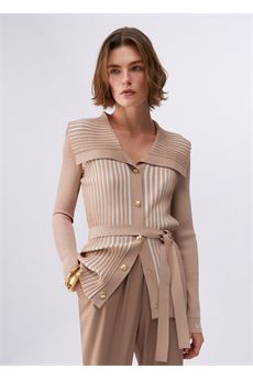 Cardigan da donna di colore beige Liu.Jo Sport | TA6116MS55NC3889