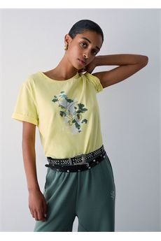 T-shirt da donna di colore giallo Liu.Jo Sport | TA6163JS003P9311