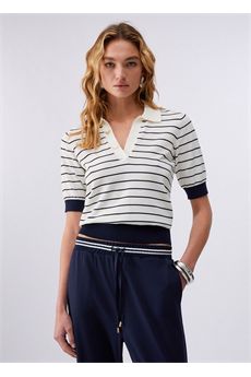 Maglia da donna di colore bianco e blu