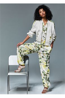 Pantaloni da donna di colore bianco e verde Liu.Jo Sport | TA6257T358AP9217