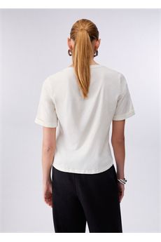 T-shirt da donna di colore bianco latte Liu.Jo Sport | TA6284JS92310105