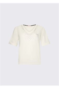 T-shirt da donna di colore bianco latte Liu.Jo Sport | TA6284JS92310105
