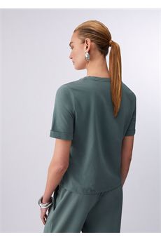 T-shirt da donna di colore verde militare Liu.Jo Sport | TA6284JS92376009
