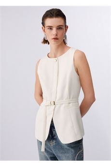 Gilet da donna di colore panna Liu.jo White | WA6209TS896X0760