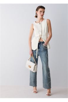 Gilet da donna di colore panna Liu.jo White | WA6209TS896X0760