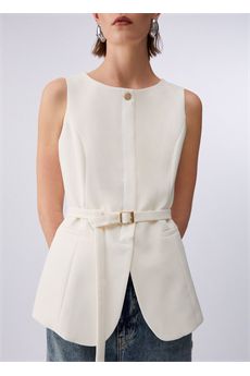 Gilet da donna di colore panna Liu.jo White | WA6209TS896X0760