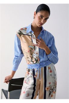 Camicia da donna di colore arancione azzurro Liu.jo White | WA6383T2555P9547