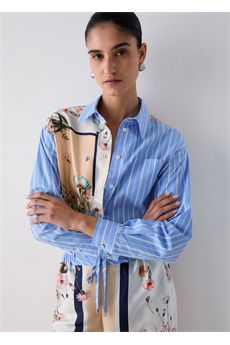 Camicia da donna di colore arancione azzurro Liu.jo White | WA6383T2555P9547