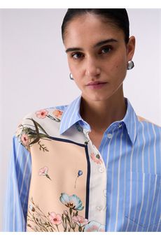 Camicia da donna di colore arancione azzurro Liu.jo White | WA6383T2555P9547