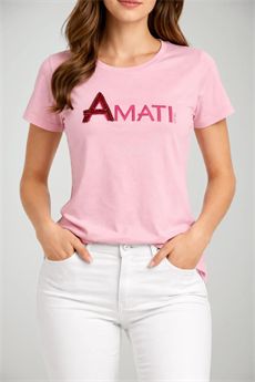 T-shirt da donna di colore rosa Liu.jo White | WA6431JS904P9324