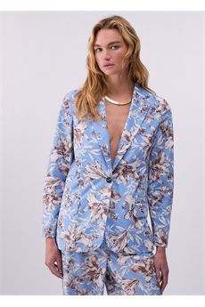 Giacca da donna di colore azzurro con stampa Liu.jo White | WA6479T4853P9502