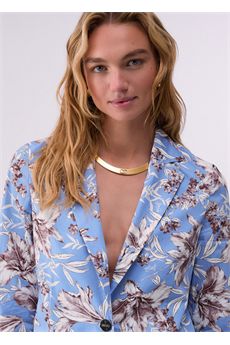 Giacca da donna di colore azzurro con stampa Liu.jo White | WA6479T4853P9502